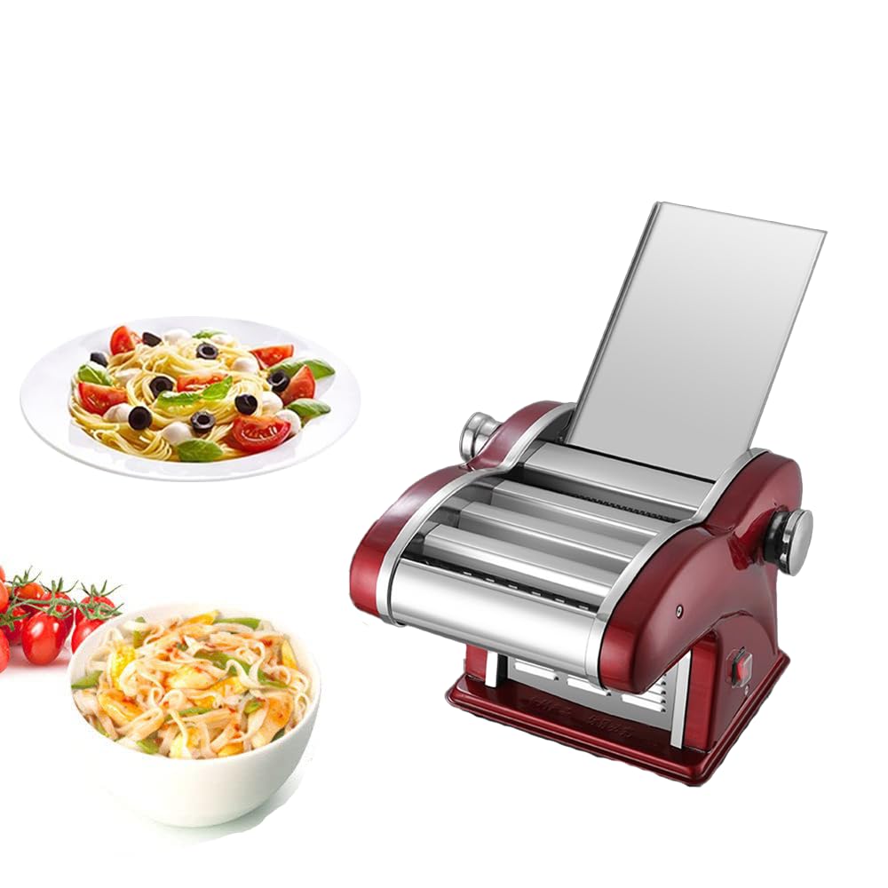 FDTY Electric Pasta Maker Machine,Electric Pasta Maker, Household Automatic Noodle Press Machine, for Spaghetti/Noodles/Dumpling Skin(1PCS RED)