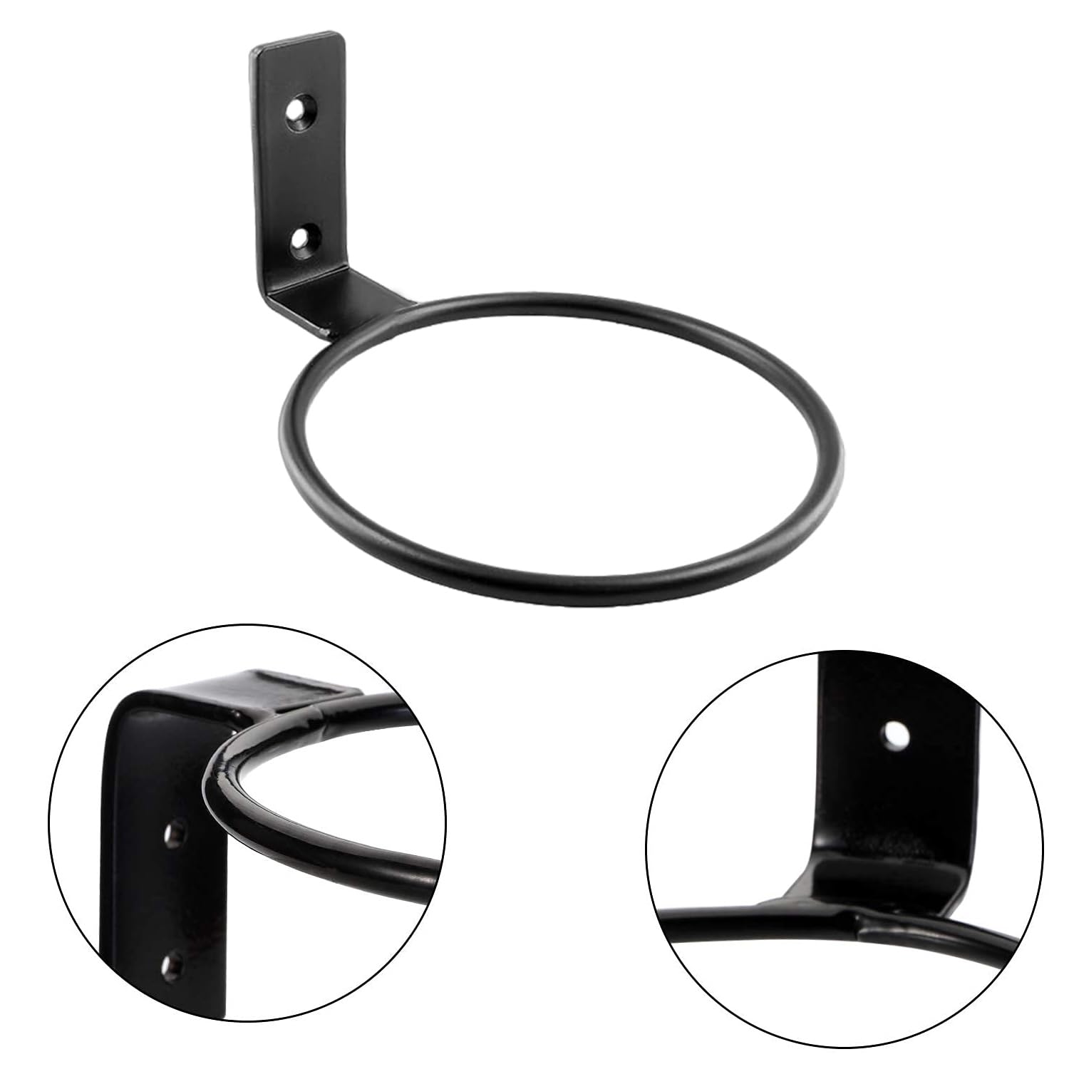 Soporte de Pared para Plantas, 6 Piezas Soporte de Pared para Plantas de 15 cm, Anillo metálico para Montaje en Pared, con Tornillos y Destornillador, para macetas, jardín, balcón, Negro