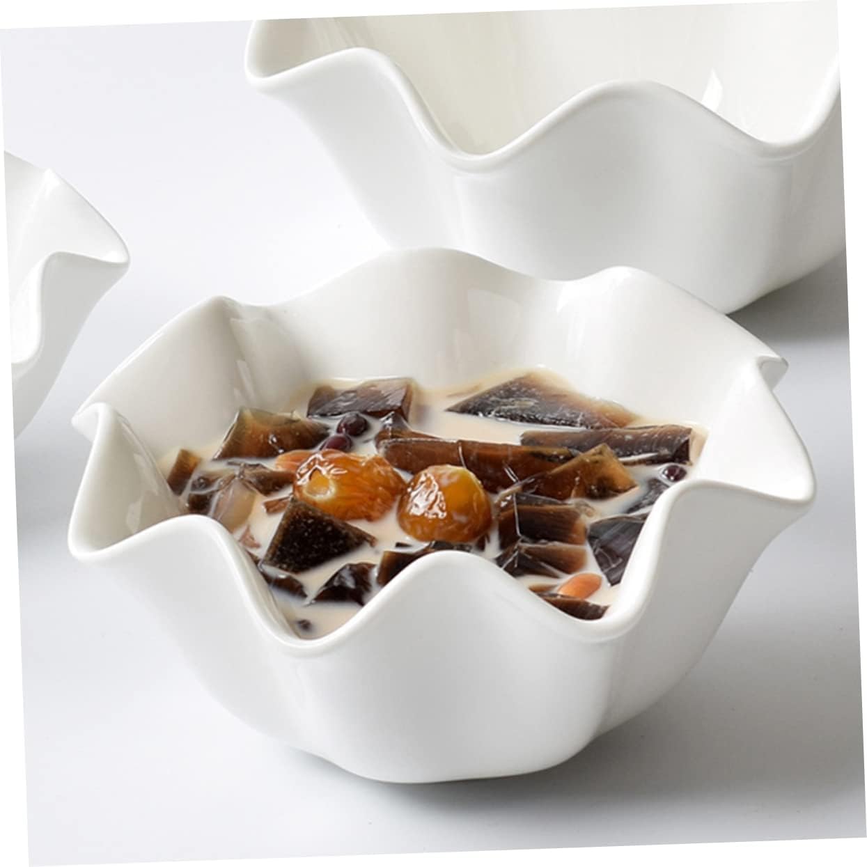 Kichvoe Fishtail Shaped Ceramic Sauce Dish 4.84X4.84X2.36In Mini Relish Plate for Condiments Snacks and Seasoning in Home and Restaurant