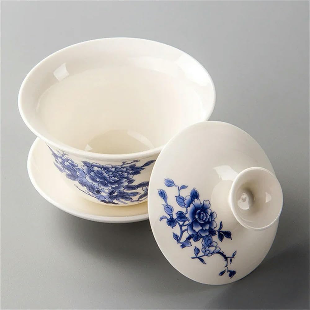 Porcelanowy zestaw do herbaty Gaiwan Kung Fu, Ceramiczny zestaw do herbaty Gaiwan Kung Fu w kolorze czarnym, 130 ml
