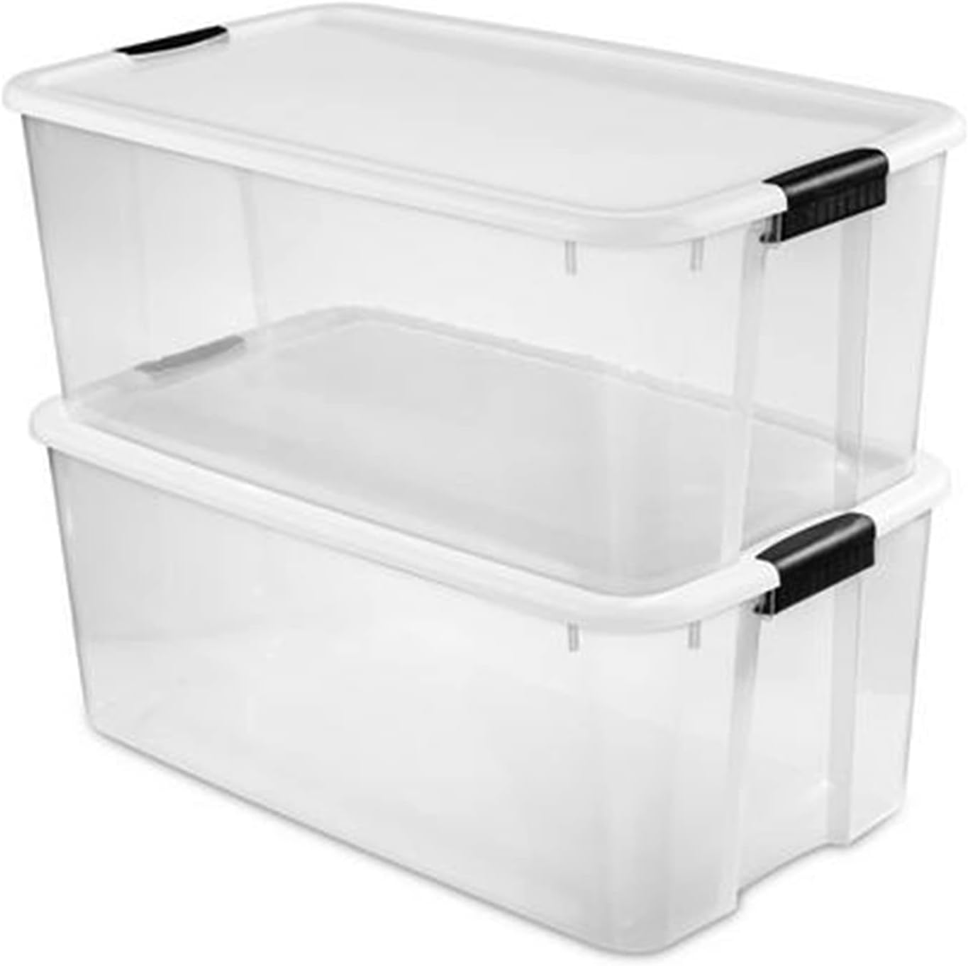 Sterilite 116 Quart Ultra Clear Plastic Storage Tote Container with Latching Lid (20 Pack)