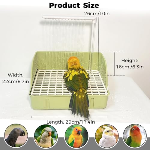 Image of Automatic Parakeet Bird Bath with Pump, Large Bird Shower Fountain