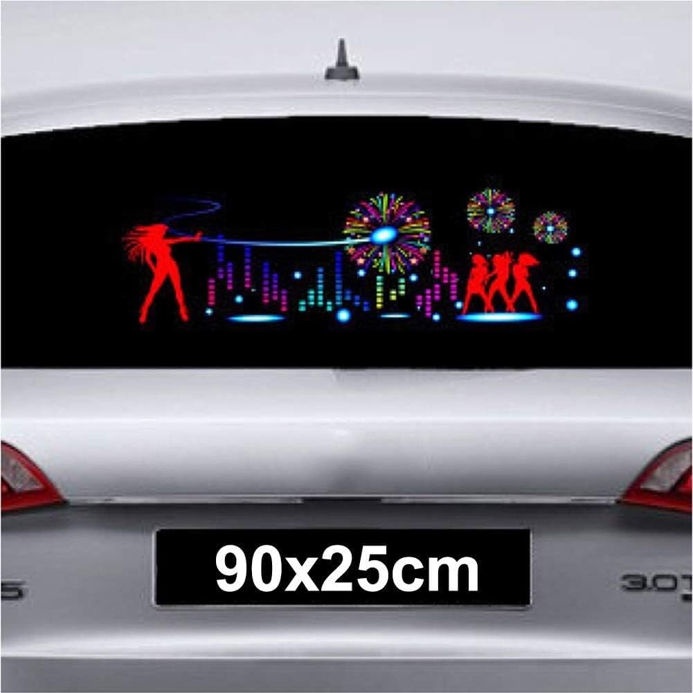 Car Music Rhythm Light Music, Adesivi for Interni Auto, Equalizzatore ritmico Musicale Luci LED Lampeggianti, 90x25cm