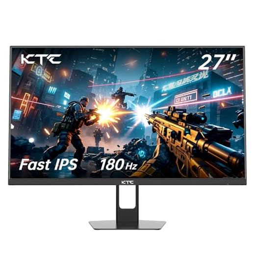 KTC Gaming Monitor 27 inch 180hz 1ms | Fast IPS Screen 1080p Monitor|2 x HDMI 2.0 &1 x Display Port 1.4 | Support Freesync and Wall Mount | 108% sRGB with HDR 10