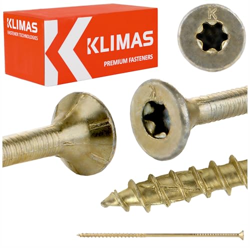 TORX 6.0 x 200 mm TX30 Vis à bois tête fraisée pour terrasse ou panneaux Lot de 100