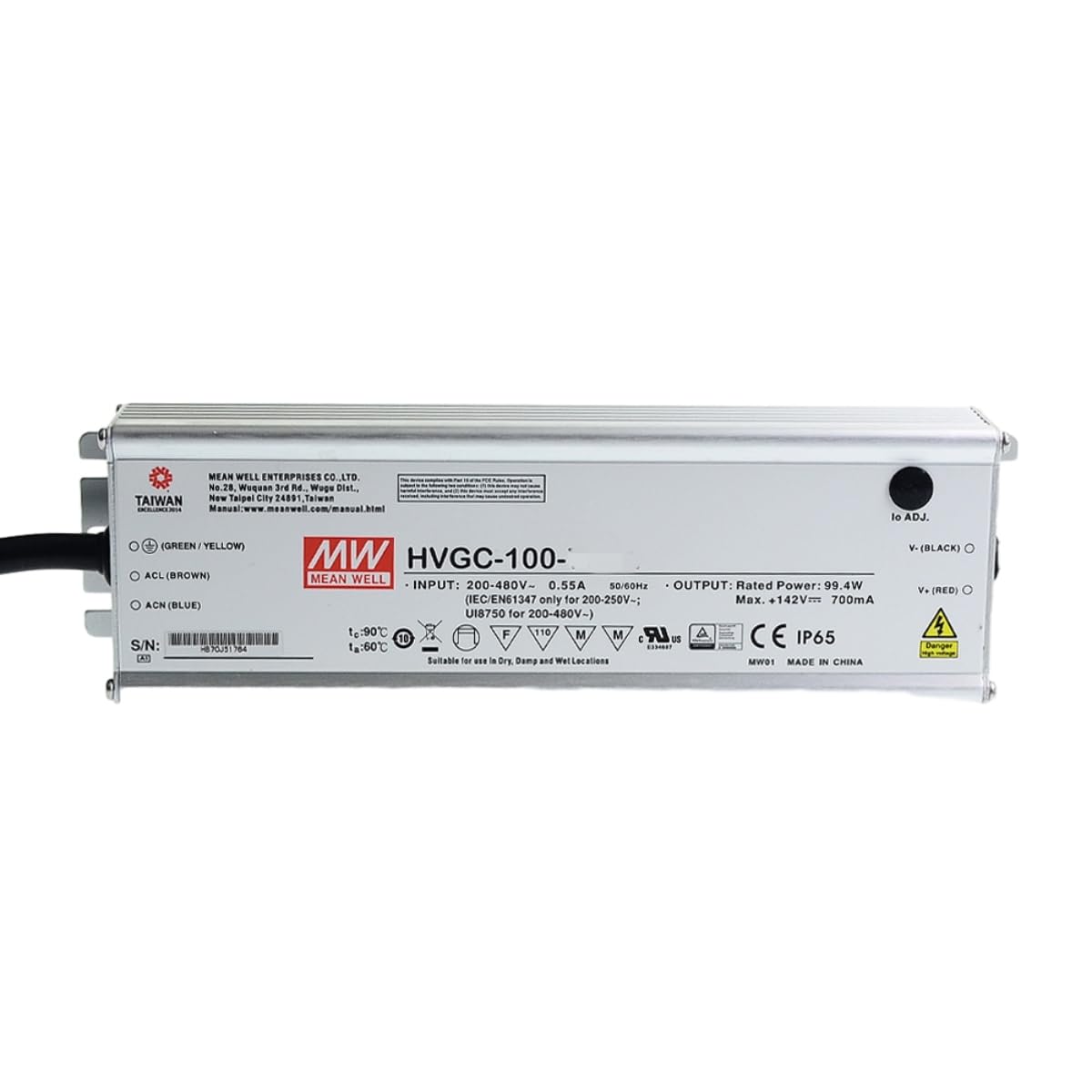 Driver LED HVGC 100W résout les pannes de projecteurs extérieurs avec son système étanche IP65
