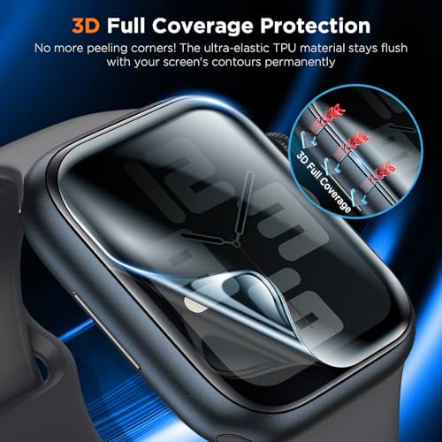 LK 4 Pack for Apple Watch Screen Protector 44mm Privacy, HD Ultra-thin Touch Sensitvie [Anti-Spy] Upgrade Soft TPU Film Apple Watch 44mm Screen Protector Series 6/5/4 SE2, Full Coverage - Thumbnail 4