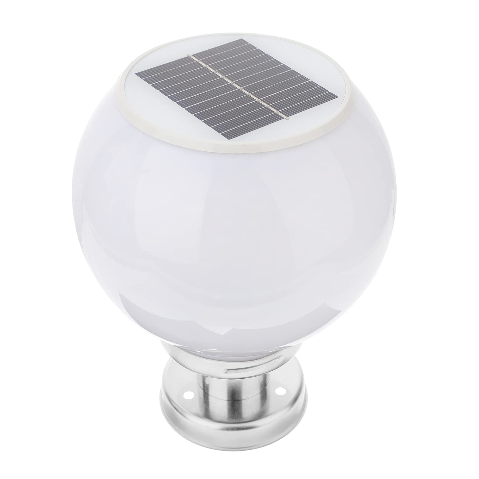 UKCOCO Lámpara Solar Exterior Para Poste De Valla 9.84 Pulgadas Luz Led Para Jardín Césped Balcón Patio Resistente a La Intemperie Acero Inoxidable Acrílico