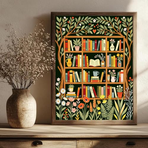 SHYXMFG Bookshelf Paint by Numbers Kit for Adults, Paint by Numbers 16x20In by SHYXMFG - Used condition - US$10.76