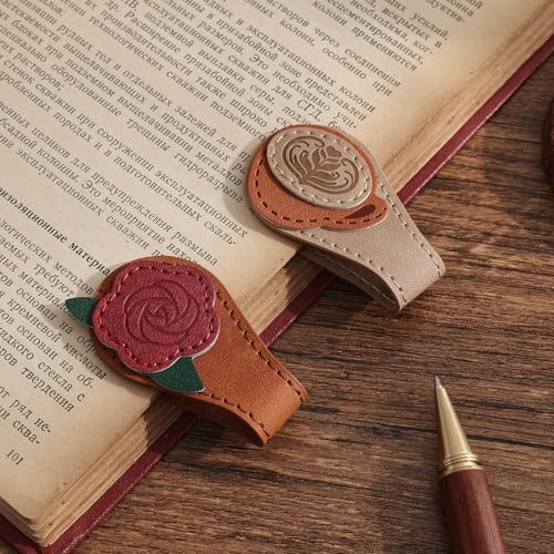 Magnetic Leather Bookmarks