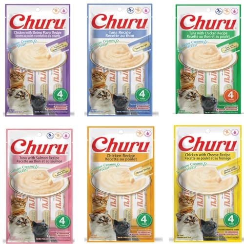Churu Patê Gatos Kit 3 Sabores Variados Atum Galinha Queijo Camarão Salmão Caranguejo Frango para Ad