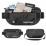 travel inspira Travel Money Belt with Slim Anti-Theft RFID Blocking Passport Holder for Travel Concealed under Clothes for Ultimate Protection of Credit Cards, Cash, Passport & Documents, Black - Image 2