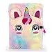 Tri-Coastal Design - Diario Segreto con Lucchetto e Copertina Rigida Ricoperta in Pelo Sintetico (Fluffy unicorn)