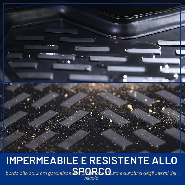 ELMASLINE 3D Tappetini Gomma per Peugeot 208 Hybrid (2023-2026) | Bordo Extra Alto | Tappetini Auto