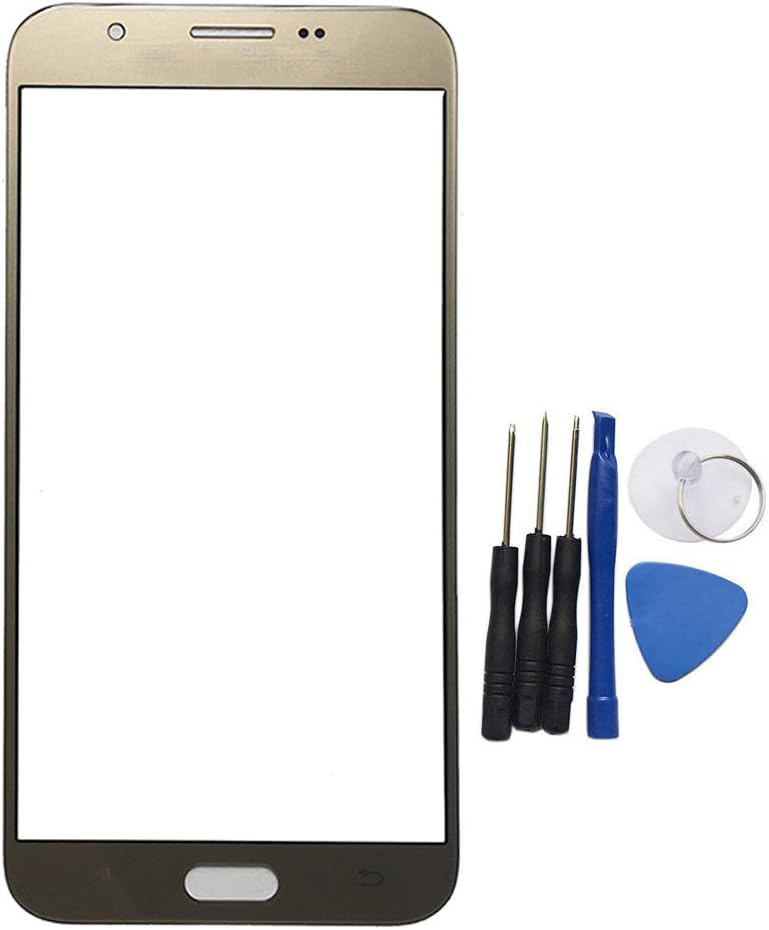 Front Screen Compatible with Galaxy J7 Prime 2017 SM-J727T1 & J7 2017 SM-J727 J727R4 J727V J727P SM-J727A & J7 Sky Pro Outer Glass Top Panel Lens Cover Replacement (No Digitizer & NO LCD) Gold