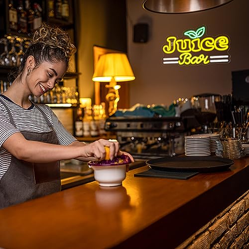 Image of Looklight Juice Bar Neon Sign Bar Signs Neon Sign for Room Neon Light for Wall Led Neon Signs Connectivity Led Neon Signs for Bar Signs Juice Shop Party Home Decoration Bedroom Decor