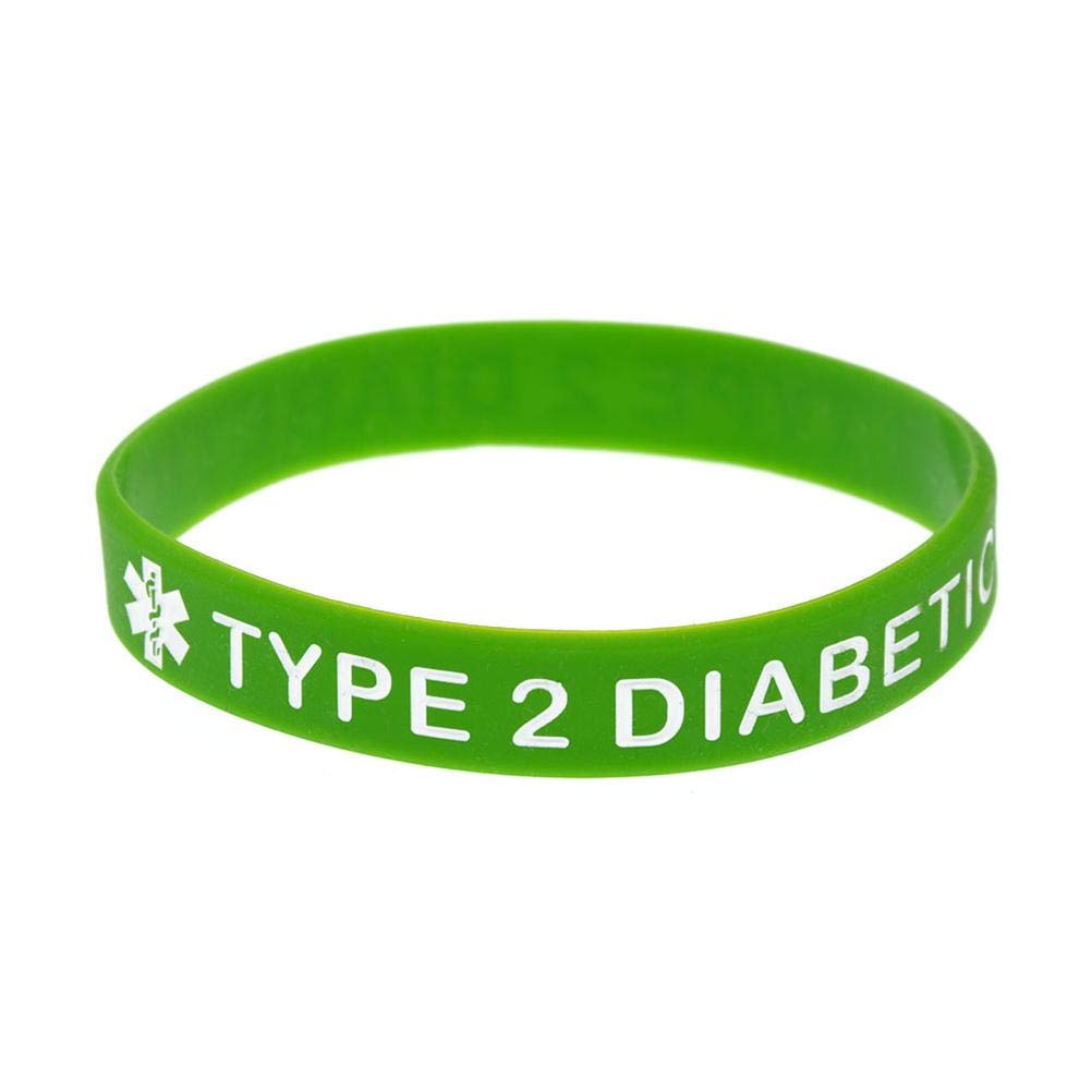 Pulseras de silicona para diabetes tipo 2, paquete de 5