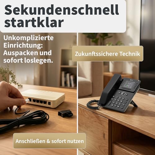 GEQUDIO GA-3 Festnetztelefon Schnurgebunden Anrufbeantworter Farbdisplay Tischtelefon für alle Anschlüsse FritzBox Speedport TAE Hybrid IP Deutsche Anleitung USB EU-Version
