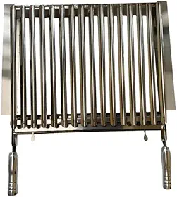 Grelha Parrilla Argentina Com Abas 57x40cm Inox Para Churrasqueira Pré-Moldada
