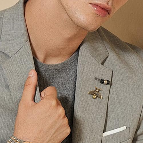 Image of 10 Pack Cute Funny Vintage Bee Brooches Pin Set Fashion Retro Animal Themed Lapel Brooches Jewelry Suit Brooch for Men Women Gold Silver Plated