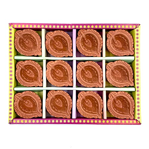 KSJONE Lot de 12 lampes à huile en terre cuite naturelle avec mèches en coton - Pour décoration d'éclairage