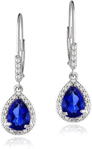 Miniatura 7 de Aretes colgantes de plata de ley auténtica, creados o simulados con forma de lágrima para mujeres damas de honor