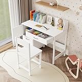 📚Design adapté aux enfants — L'ensemble bureau et chaise pour enfants dispose d'une chaise avec dossier ergonomique qui l'aidant à prendre une bonne habitude d'assise. Votre enfant bénéficiera d'un environnement d'apprentissage confortable.