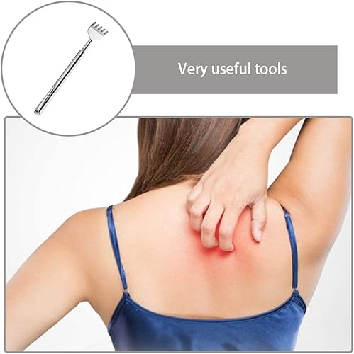 Miniatura 4 de Rascador de espalda extensible, 5 piezas de rascador retráctil, herramientas de rascador retráctiles, masajeadores de espalda de acero inoxidable