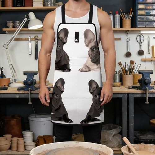 Delantal herramienta con bulldog francés ajustable miniatura 4