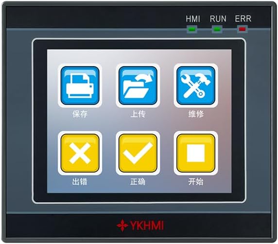 PLC HMI All in One Integrated Programmable Logic Controller, 2.8 Inch Touch Screen TFT LCD Display with 7 Input 5 Relay Output, 4 Transistor Output for 2 High-Speed Pulse 100KHz and Direction