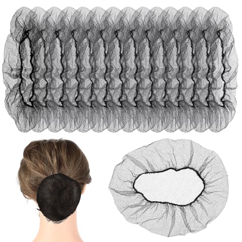 Larrel Nylon Hair Net, 50PCS Black Wig Nets Sturdy Women Hair Nets Invisible Elastic Edge Thicker Mesh for Women Bun Sleeping Kitchen Food Service Ballet Dancer