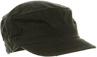Cameo Washed Cotton Fitted Army Cap-Black W32S33F (Large/X-Large)