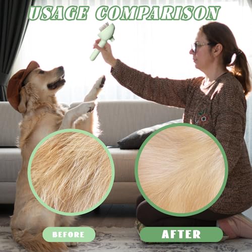 Image of Self-Cleaning Spray Cat Brush for Shedding, Removes Static Flying Hair, and Works Wonders for Both Long and Short-Haired Pets 2 In 1 Cleaning Brush for Cats And Dogs Grooming