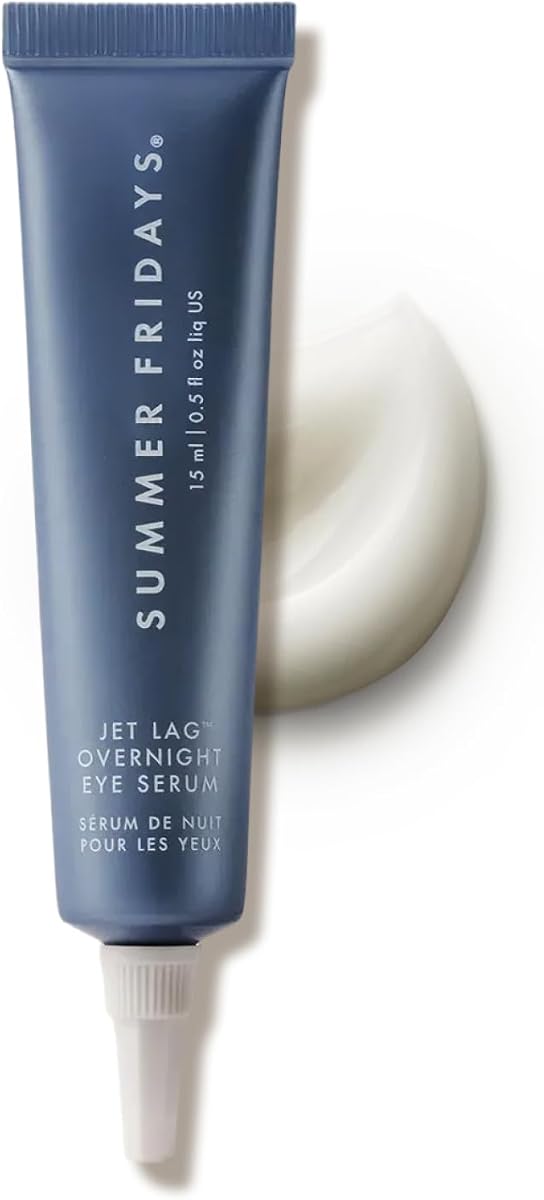 Jet Lag Overnight Eye Serum - Nourishing Undereye Treatment for Dark Circles - Helps to Hydrate, Smooth, Firm & Depuff - Enriched with Glycerin to Lock in Moisture (0.5 Fl Oz) | Nourishing Under Eye Treatment for Dark Circles, Helps Hydrate, Smooth, Firm, & Depuff with Glycerin to Lock in Moisture