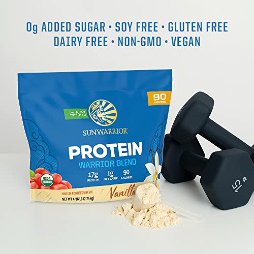 Image of Organic Plant Based Protein Powder | Vegan Organic Protein Powder Vanilla Flavored with BCAA Amino Acids & Hemp Seed Pea Blend | Non-GMO Soy Dairy Filler & Gluten Free (Vanilla, 90 Servings)