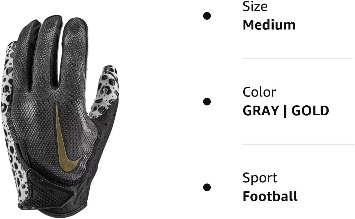 Nike Vapor Jet 7.0 Football Gloves Gray | Gold Medium