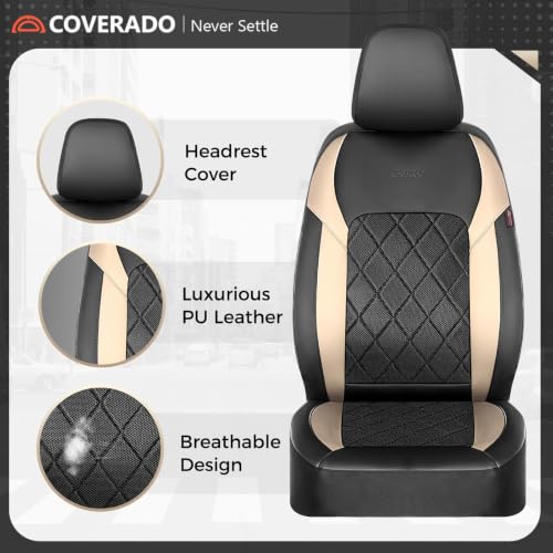 Image of Coverado Car Seat Covers, Seat Covers Full Set, 5 Seats Automotive Seat Cover, Mesh Breathable Seat Protectors, Universal Fit for Most Cars