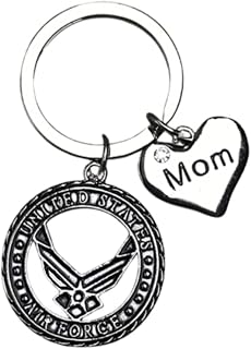 Personalized USA Air Force Keychain, Custom Military Air Force Charm Key Ring Gifts for Airforce Wife, Mom, Sister, Grandma, Servicemen and Veterans