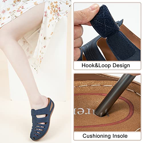 Image of HARENCE Clogs for Women Mules Shoes: Comfortable Dressy Closed Toe Platform Sandals 2026 Summer Casual Adjustable Slip On Walking Wedges