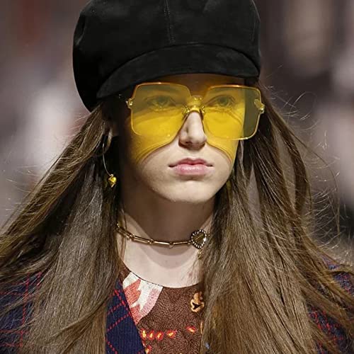 Pibupibu 12 Pack Square Rimless Party Sunglasses Bulk, Transparent Tinted One Piece Colorful Sunglasses For Adult Teens, Candy Color #TOP4