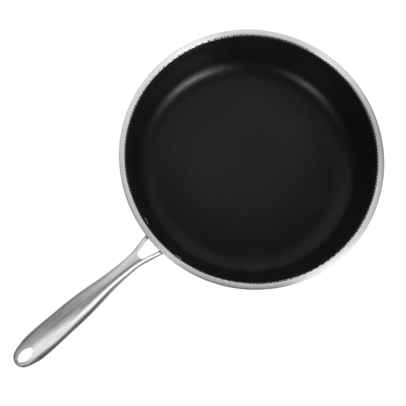 Padella in Acciaio Inossidabile Nido D'ape per Cottura, Manico Ergonomico, Adatta a Gas, Elettrico e Induzione, Padella Antiaderente per Friggere Uova e Bistecche