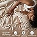 MR&HM Satin Comforter Queen 7 Pieces - Luxurious Pinch Pleat Bedding Set with Comforter, Flat Sheet, Fitted Sheet, Pillowcases & Shams, Super Silky Soft Bed Set for All Season (Queen, Champagne)