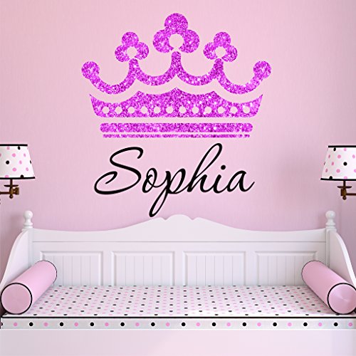 Vinilo Decorativo Princesa Corona Rosa Brillante Personalizado