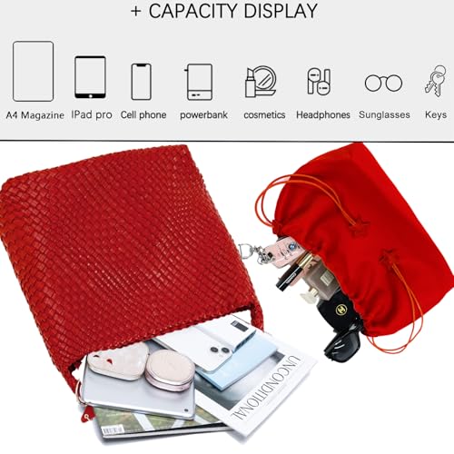 Image of Woven Tote Bag for Women, Shoulder Handbags, Beach Hobo, Handwoven Satchel Underarm Bag, Top-Handle Bag With Purses