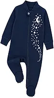 Macacão Bebê Térmico Fleece com Zíper e Pé Antiderrapante, Roupa Quentinh para Meninos e Meninas, Recém-Nascido a 24 Meses, Estampa que Brilha no Escuro