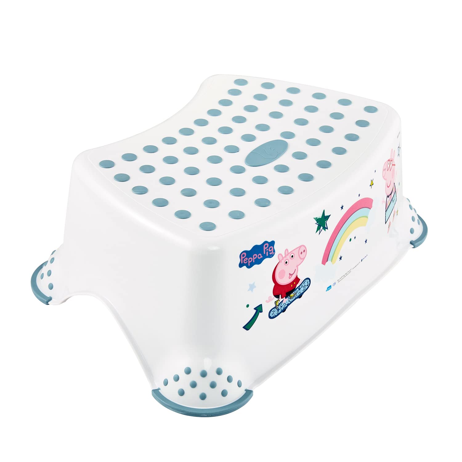 keeeper Peppa Pig Step Stool, For Children From Approx. 3 to 14 Years Old, Anti-Slip, Tomek, Nordic White