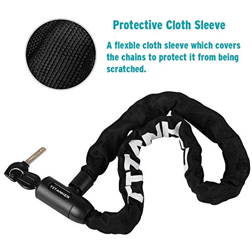 Titanker Bike Chain Locks, Bike Locks Heavy Duty Anti-Theft Bicycle Chain Lock With Keys 3 Feet Lock Chain For Bike, Motorcycle, Bicycle, Door, Gate, Fence, Grill (6Mm Thick Chain) #TOP3