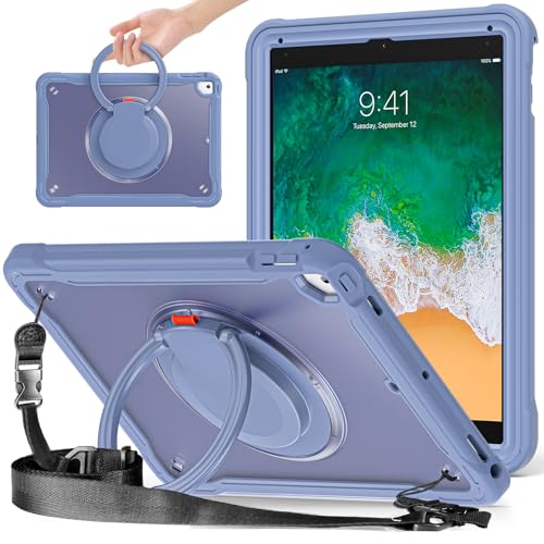 Protège iPad 6e génération antichoc transparent avec poignée et bandoulière