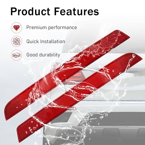 Image of 2 PCS Rear Bumper Reflector Fit for Mercedes-Benz X166 GL GL350 GL450 GL500 GL550 GL63 AMG 2013-2016 GLS450 2017-2019 Replace # A1668200474 1668200474 A1668200374