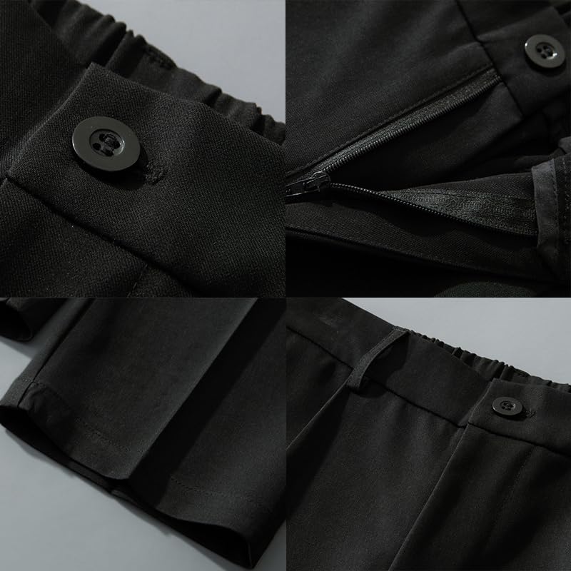 Generic Summer Thin Wide Leg Straight Leg Loose Suit Pants Men, Business Casual Button Zipper Fly Trousers with Pocket2